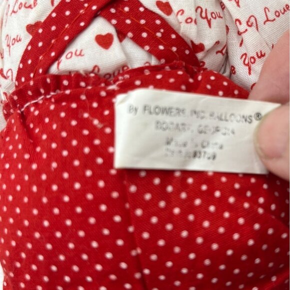 Valentines Day White & Red Teddy Bear Holding Heart 20" By Flowers Inc Balloons - Picture 5 of 6